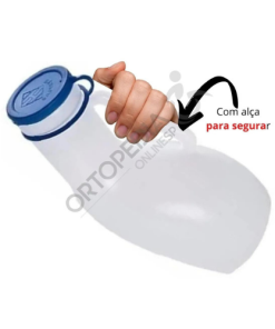 Papagaio Hospitalar Plastico 1000ml C Tampa Urinol Masculino - Ortopedia Online SP