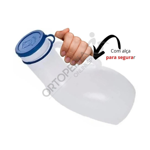 Papagaio Hospitalar Plastico 1000ml C Tampa Urinol Masculino - Ortopedia Online SP Papagaio hospitalar masculino de plástico branco com tampa, capacidade de 1000ml.