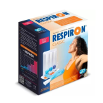 Exercitador respiratório Respiron Classic NCS transparente com três esferas coloridas (azul, amarelo, vermelho) dentro dos tubos, mostrando o bocal e a mangueira.