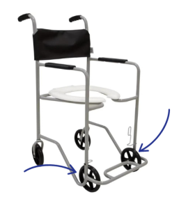 Roda dianteira aro 6 10mm da Cadeira de Banho modelo POP marca Jaguaribe - Ortopedia Online SP
