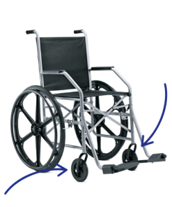 Roda dianteira cadeira de rodas modelo 1009 Jaguaribe - Ortopedia Online SP