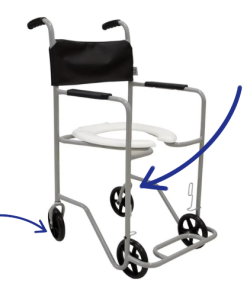 Roda traseira aro 6 cadeira de banho POP Jaguaribe - Ortopedia Online SP