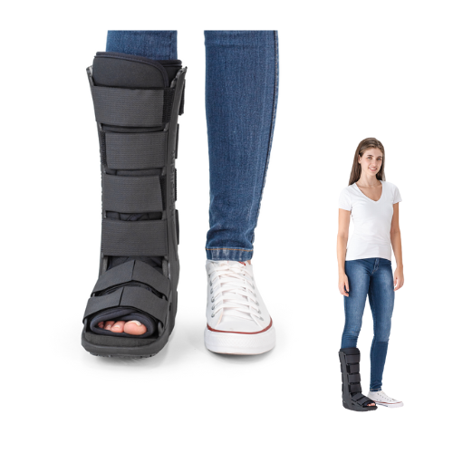 Bota Imobilizadora Standard - Cano Longo P - Ortopedia Online SP Bota imobilizadora Standard Hidrolight de cano longo, tamanho P, na cor preta, com fechos aderentes e design bilateral.