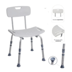 Banqueta De Banho Com Encosto E Altura Regulável D2 Dellamed - Ortopedia Online SP