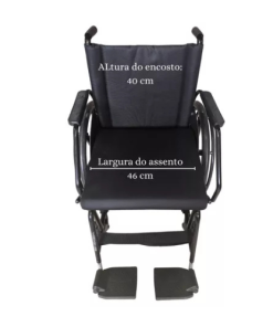 Cadeira de rodas Poty 120kg assento 46cm - Ortopedia Online SP