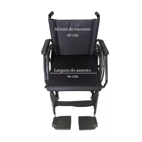 Cadeira de rodas Poty 120kg assento 46cm - Ortopedia Online SP