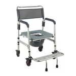 Cadeira para Banho Hidrolight em alumínio, desmontável, com rodas 360 graus e freio.
