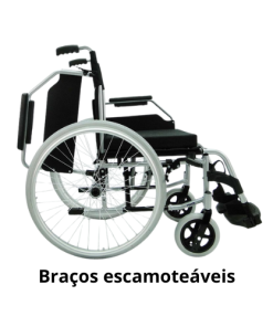 cadeira de rodas Munique Praxis em alumínio assento 46 cm para até 125kg - Ortopedia Online SP