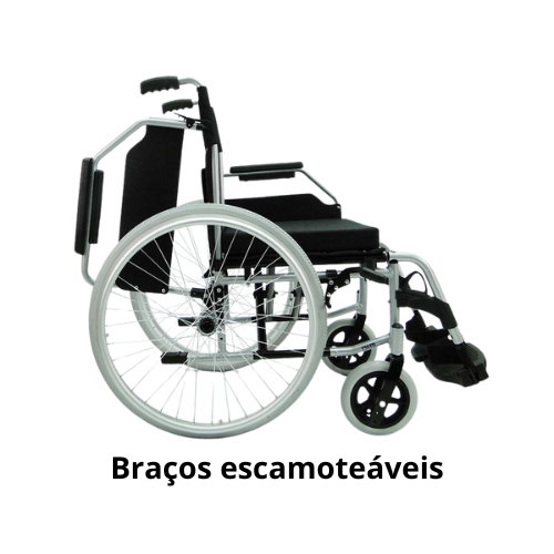 cadeira de rodas Munique Praxis em alumínio assento 46 cm para até 125kg - Ortopedia Online SP