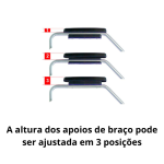cadeira de rodas Munique Praxis em alumínio assento 46 cm para até 125kg - Ortopedia Online SP