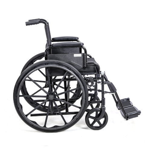 Cadeira de rodas em aço para 110kg - assento 45cm - Ortopedia Online SP
