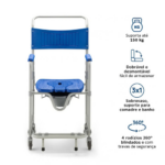 Cadeira de Banho Dobrável e Desmontável D45 Dellamed, até 150 Kg