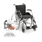 Cadeira de Rodas em Alumínio Dobrável até 120 Kg D600 Dellamed - Ortopedia Online SP