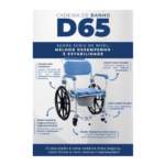 Cadeira de banho com roda grande e coletor D65 - Ortopedia Online SP
