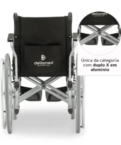 Cadeira de Rodas em Alumínio Dobrável até 120 Kg D600 Dellamed - Ortopedia Online SP