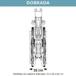 Cadeira de rodas motorizada dobrável Dellamed D1000. Imagem da cadeira montada, na cor cinza e preta, com o joystick e o sistema de apoio de pés removíveis em destaque.