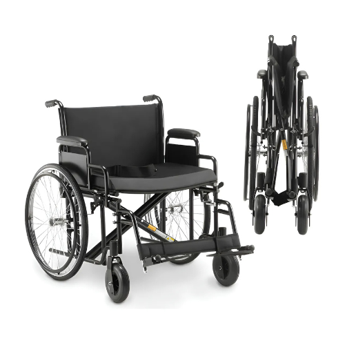 Cadeira de Rodas Dobrável Para Obeso 180 Kg assento 62 cm D500 Dellamed