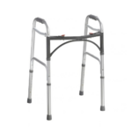 Andador Aluminio 2 Barras Clique Duplo Prata MED130 Cap 135kg - Live Well