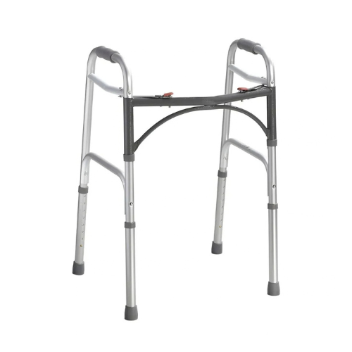 Andador Aluminio 2 Barras Clique Duplo Prata MED130 Cap 135kg - Live Well Andador Aluminio 2 Barras Clique Duplo Prata MED130 Cap 135kg - Live Well