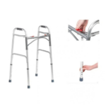 Andador Aluminio 2 Barras Clique Duplo Prata MED130 Cap 135kg - Live Well
